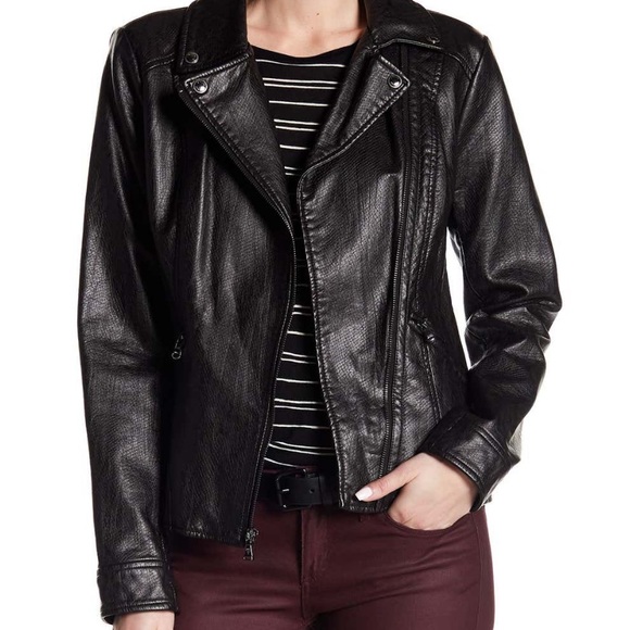 Guess Jackets & Blazers - Guess Faux Leather Moro Jacket